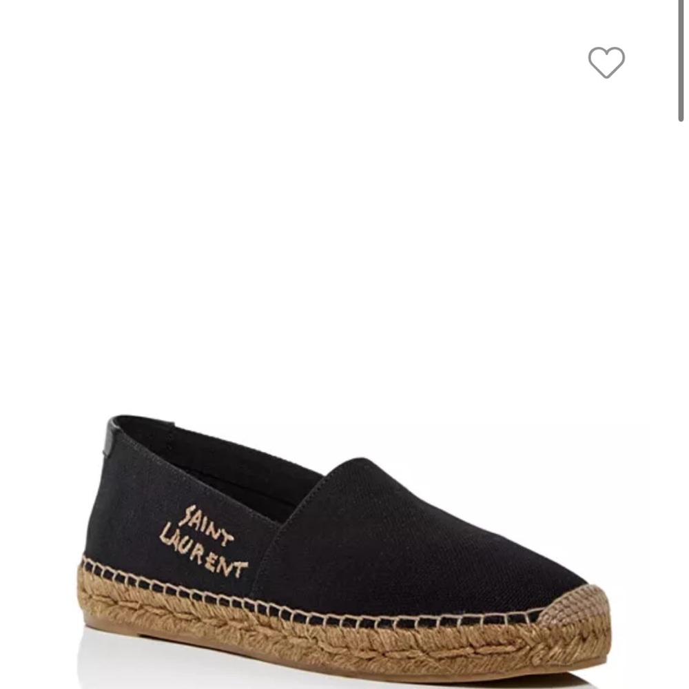Saint Laurent Embroidered Espedrilles in canvas